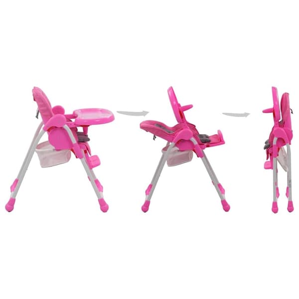 vidaXL højstol pink og grå