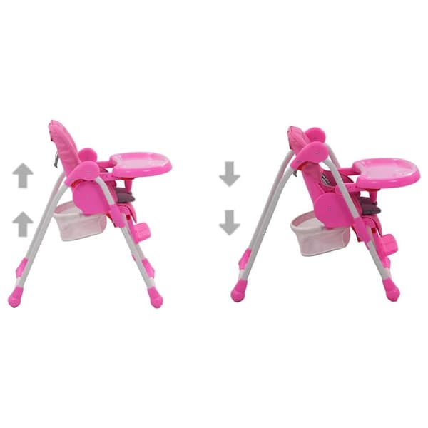 vidaXL højstol pink og grå