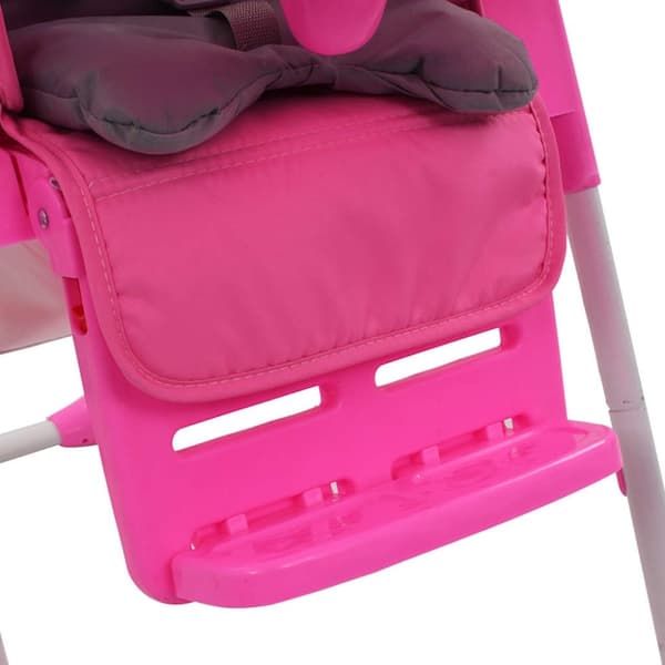 vidaXL højstol pink og grå