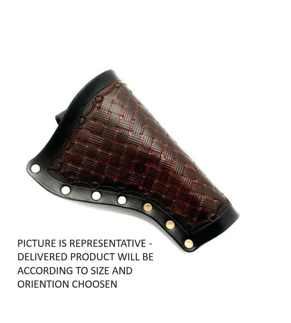 JJ Custom Works - Colt .45 Peacemaker Holster - Right - 2.25" - Brown - Basketweaved - Brass studs