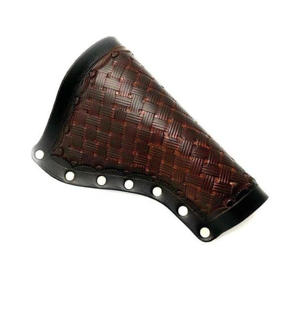 JJ Custom Works - Colt .45 Peacemaker Holster - Right - 2.25" - Brown - Basketweaved - Brass studs