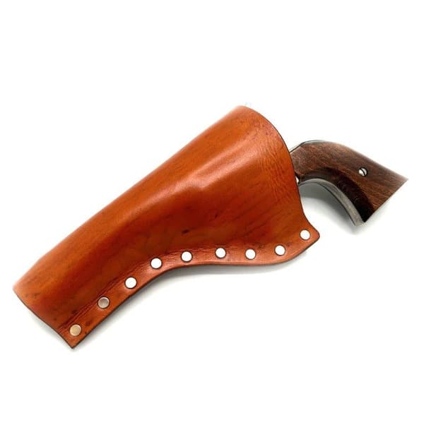 JJ Custom Works - Colt .45 Peacemaker Holster - Right - 4.75" - LightBrown - Plain - Nickel Studs