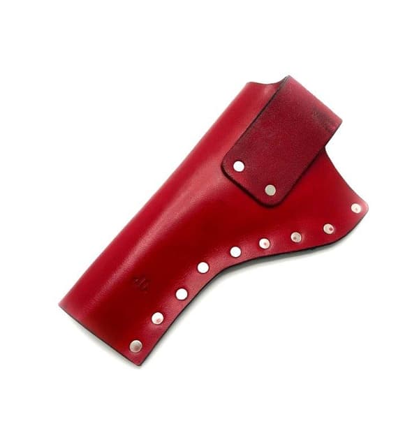 Colt .45 Peacemaker Hölster - Höger - 4.75" - Röd - Plain - Nickelnitar