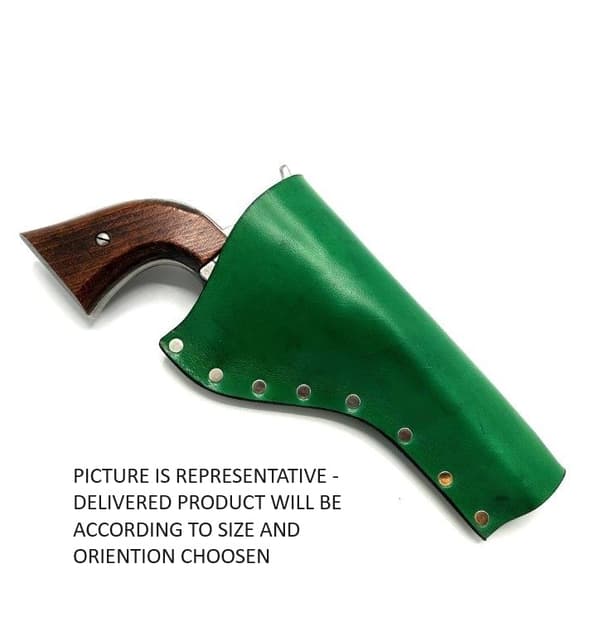 JJ Custom Works - Colt .45 Peacemaker Holster - Right - 4.75" - Green - Plain - Nickel Studs