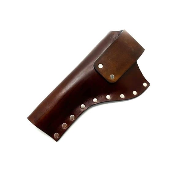 JJ Custom Works - Colt .45 Peacemaker Holster - Right - 4.75" - Brown - Plain - Nickel Studs