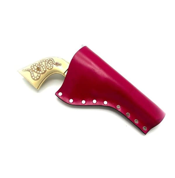 JJ Custom Works - Colt .45 Peacemaker Holster - Right - 4.75" - Pink - Plain - Nickel Studs