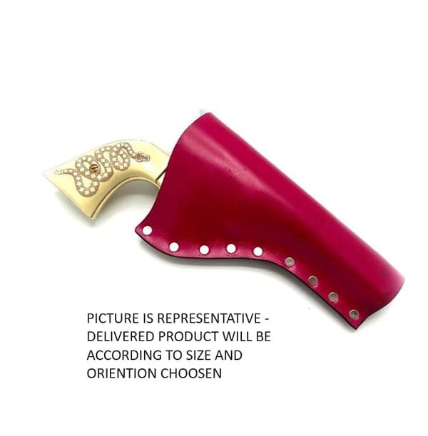 JJ Custom Works - Colt .45 Peacemaker Holster - Right - 4.75" - Pink - Plain - Nickel Studs
