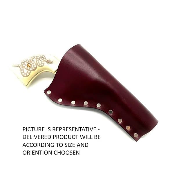 JJ Custom Works - Colt .45 Peacemaker Holster - Right - 4.75" - Mahogny - Plain - Nickel Studs