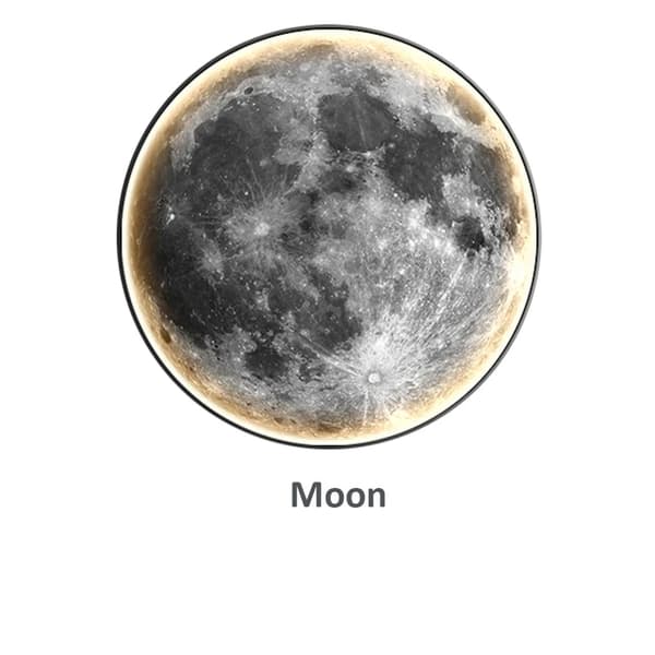 Kuun seinälamppu, LED-yövalo, makuuhuoneen koriste, Moon, RC himmennettävä, 40CM