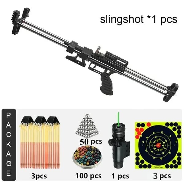 Telescopisk Slangebøsse, 60 cm Længde, 60+ Pund Trækvægt,Black Green Laser