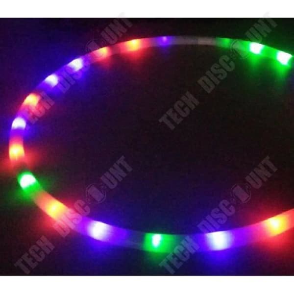 TD® Multicolor LED Glow Sport Hoop, Tyngdlyftande Fitness Hoops Toy 90cm