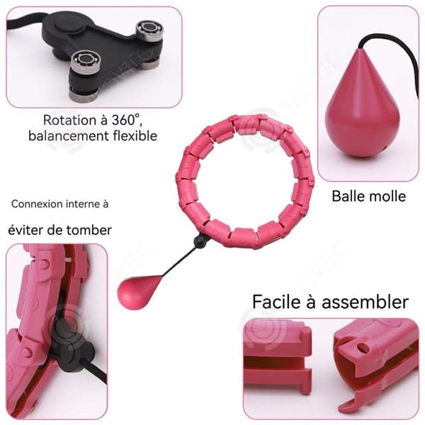INN Hula hoop 24 sektioner hula hoop med bollvikt justerbar smart sportbåge Smart Fitness Hoop för nybörjare
