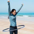 Miniatyrbild 3 av 6: Relaxdays Hula Hoop-ring, Ø 95 cm, fitnessaccessoar för vuxna, 900 g, för att gå ner i vikt, muskelträning, lila/grå
