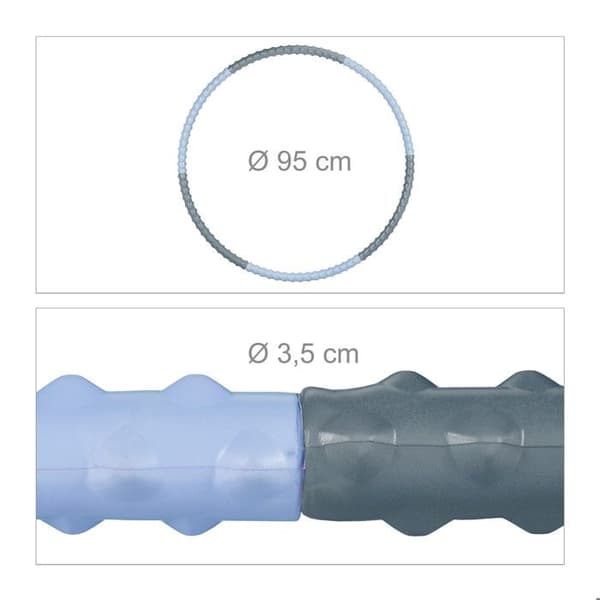 Relaxdays Hula Hoop-ring, Ø 95 cm, fitnessaccessoar för vuxna, 900 g, för att gå ner i vikt, muskelträning, lila/grå