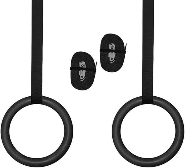 ABS-muoviset voimistelurenkaat 28 mm:n merkitsemättömillä hihnoilla - mustat
