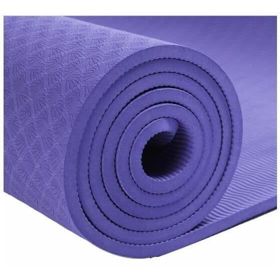 Träningsmatta - Halkfri - TPE - 183 x 61 x 0,6 cm - Blå - Yoga Pilates