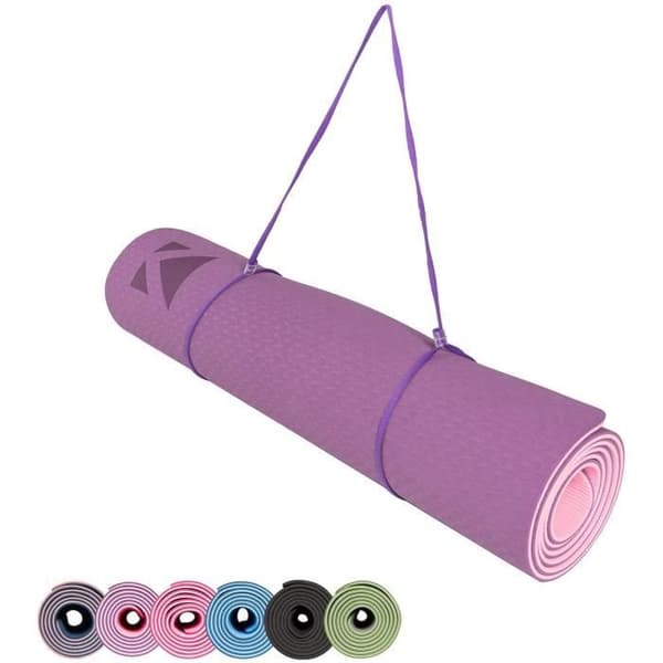 Yogamatta - Ej specificerad - 183 x 61 x 0,6 cm - Rosa lila - Halkfri - TPE