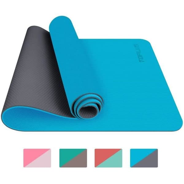 Yogamatta - Ej specificerad - 183x61x0,6 cm - Ljusblå - Halkfri - Återvinningsbar TPE