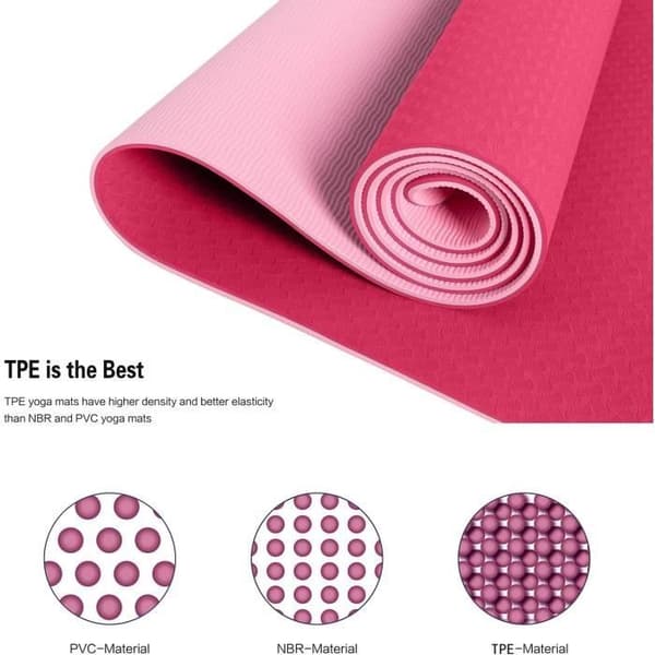 Yoga Mat - Ej angiven - 183 x 61 x 0,6 cm - Rosa - Sklipptålig - TPE