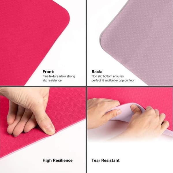 Yoga Mat - Ej angiven - 183 x 61 x 0,6 cm - Rosa - Sklipptålig - TPE