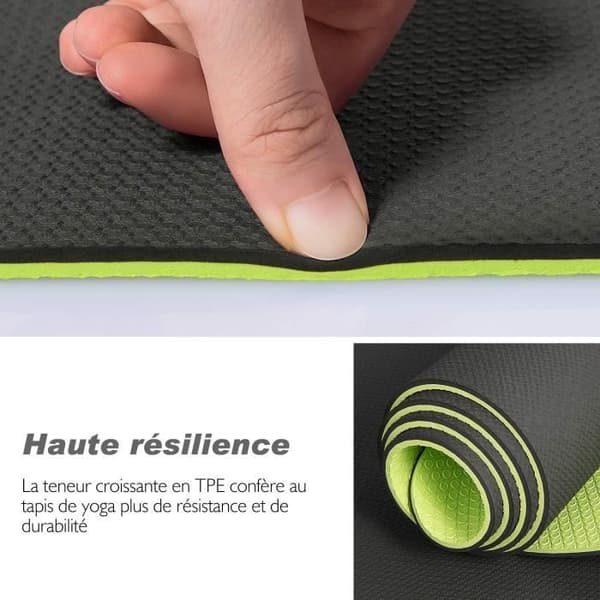 Yogamatta - Ej specificerad - 183x61x0,6 cm - Grön - Återvinningsbar TPE - Halkfri