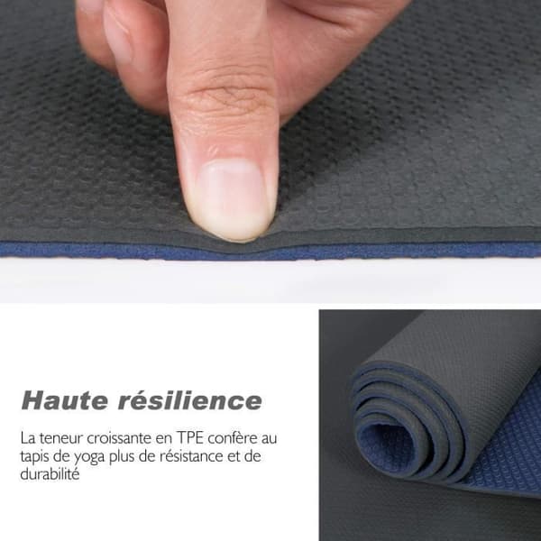 Yogamatta - Ej specificerad - 183x61x0,6 cm - Halkfri - Återvinningsbar TPE - Tjocklek 6 mm