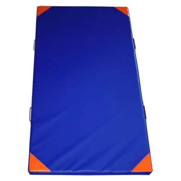 Softee Massefylde Højdespringsmåtte Med Brandsikkert Betræk Med Hjørne Og Håndtag 30 Blå 200x100x5 cm