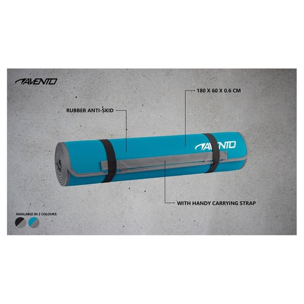 Avento Matto Neoprene Fitness Print Musta 180 x 60 cm