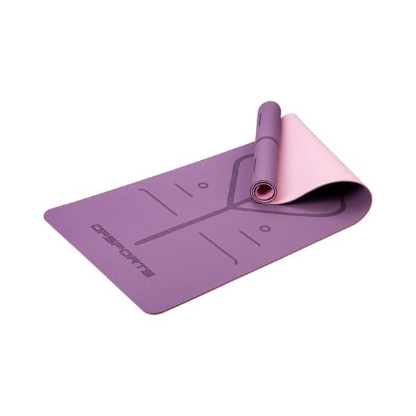 DF SPORTS Halkfri Yogamatta 183x61x0,6cm med överdrag - Nirvana modell - Lila