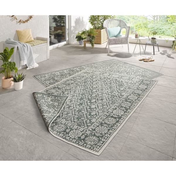 Modern och geometrisk dubbelmatta, grön, 120x170 C03-474523