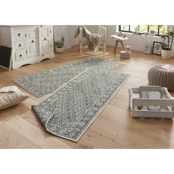 Modern och geometrisk dubbelmatta, grön, 120x170 C03-474523