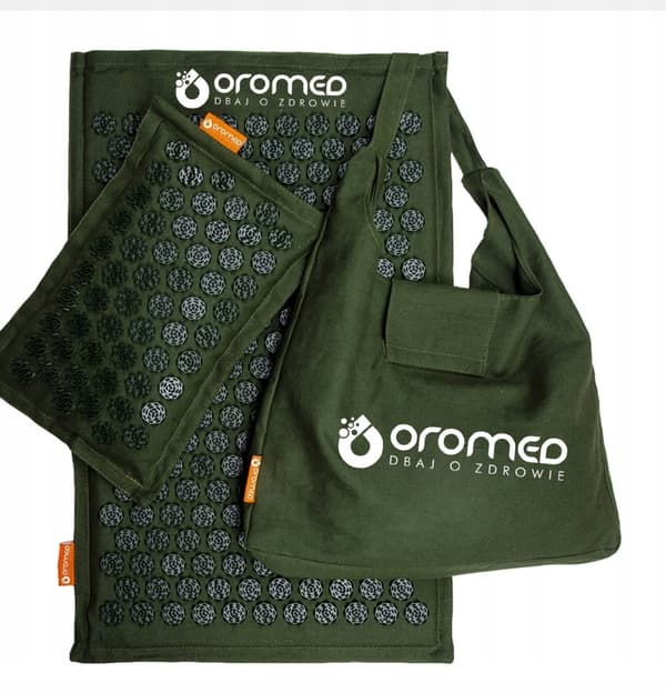 Akupressurmatta, Oromed ORO-HEALTH massageapparat, grön + kudde