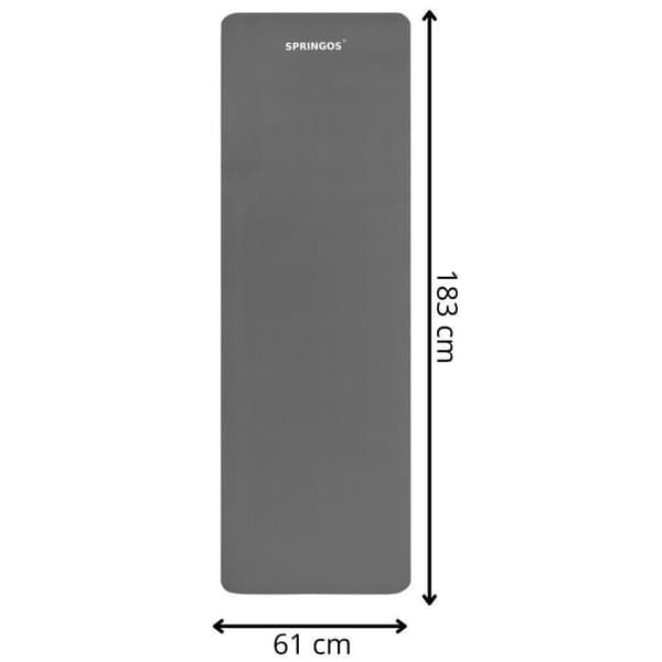 Träningsmatta - SPRINGOS - 183 cm - Vattenavvisande - Bärrem - Halkfri