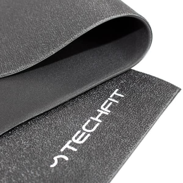 TECHFIT PVC Fitness Mat - Stor storlek 198x92cm - Golvskydd och stabilitet - Svart