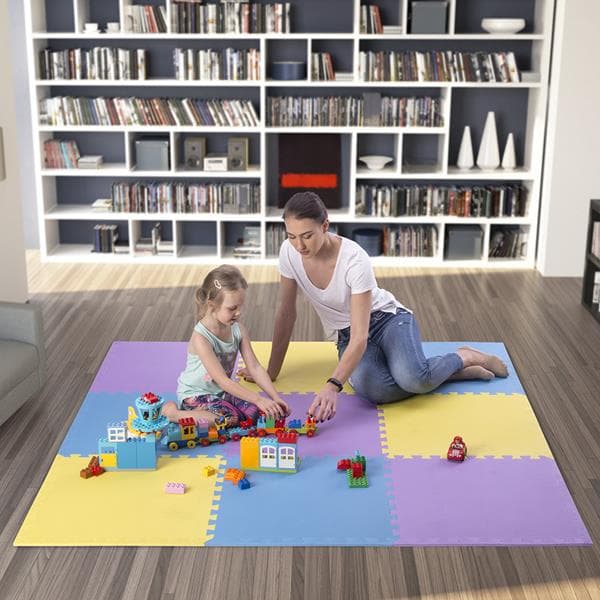 MP10 PUZZLE MAT MULTIPACK KELTAINEN-SININEN-LILA 9 ELEMENTTIÄ 10MM ONE FITNESS