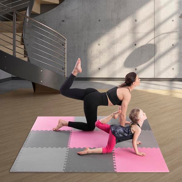 MP10 PUZSELMATTA MULTIPACK ROSA-GRÅ 9 DELAR 10MM ONE FITNESS