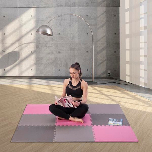 MP10 PUZSELMATTA MULTIPACK ROSA-GRÅ 9 DELAR 10MM ONE FITNESS