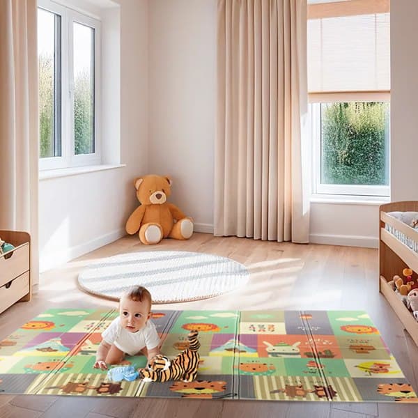 MD04 BARNVIKNINGSMATTA ZOO 195x180CM NILS FUN