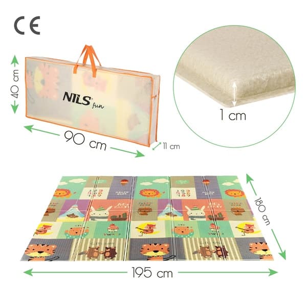 MD04 BARNVIKNINGSMATTA ZOO 195x180CM NILS FUN
