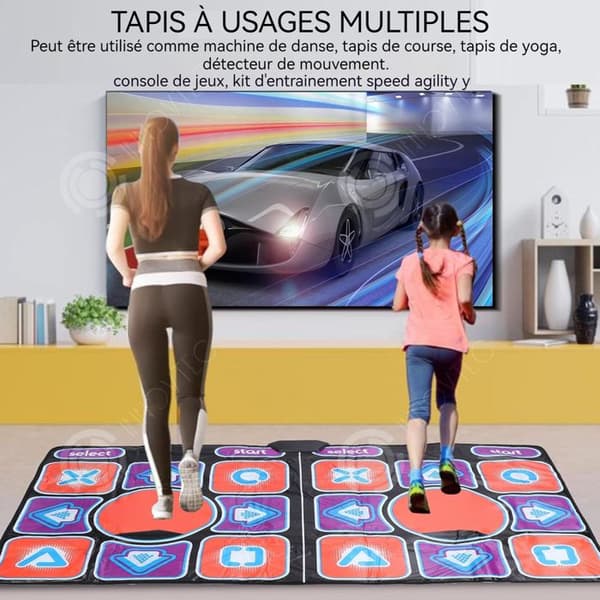 INN dubbel dansmatta 165x90 cm trådlös 200 spel musikalisk leksak för tidig utbildning för spel dans elektronisk dansmatta