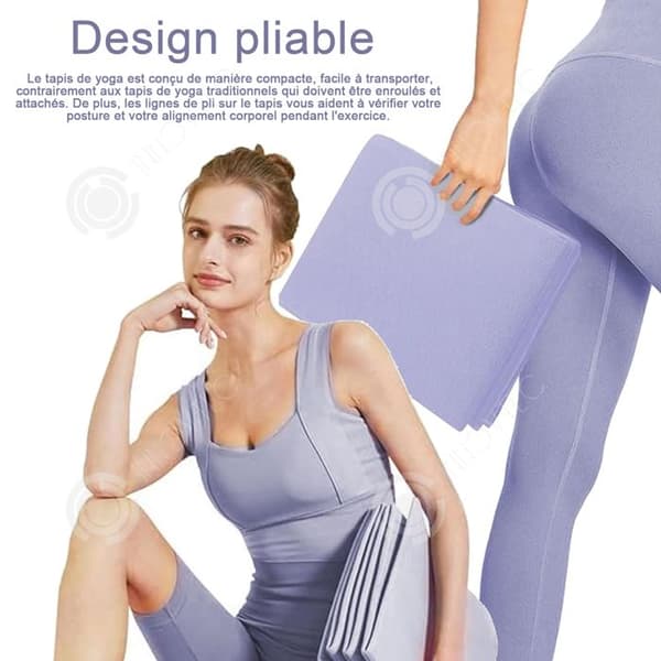 INN hopfällbar yogamatta FitnessMatta 183x61 cm Reseyogamatta Halkfri och tjock Pilates Sports Gymnastikmatta Viole