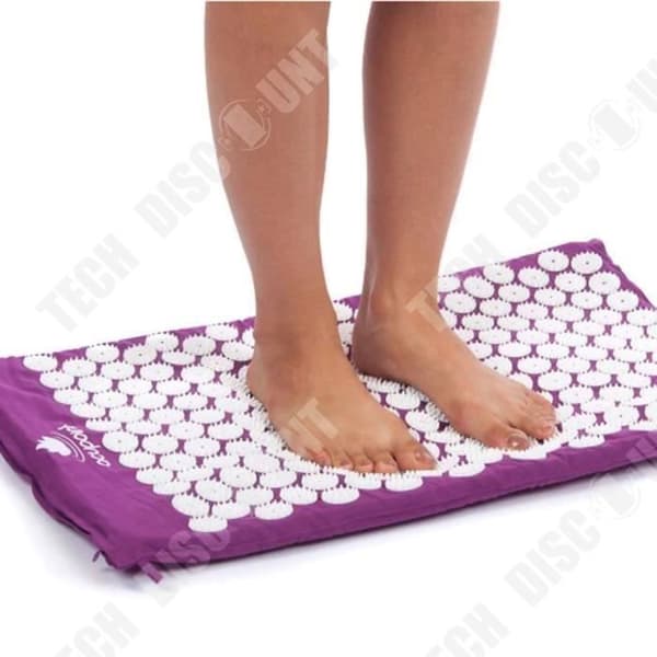 Akupressurmatta Yoga Massage Anti kroppsvärkterapi Fötter Träningar Lila 68×42cm med praktisk förvaringsväska