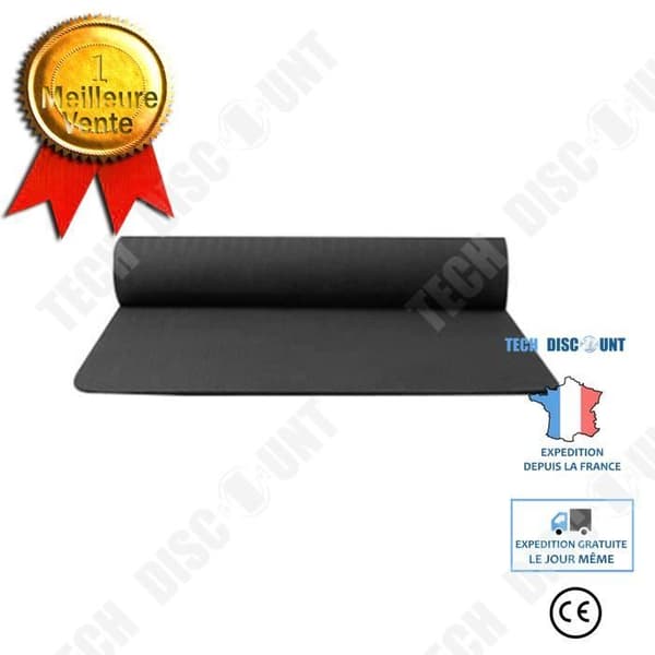 TECH DISCOUNT yogamatta - TPE - Svart - 183cm - 6mm - Halkfri och ekologisk