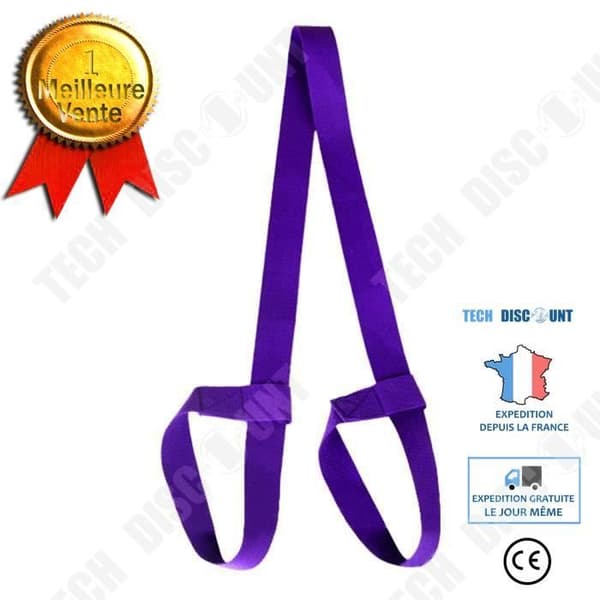 TD® Fitness Accessoarer - Kroppsbyggande, Högkvalitativ Yogamatta Rem Bälte Justerbar Sports Sling Shoulder Wear - Lila typ