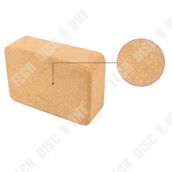TD® Cork Brick Yoga Block - naturligt, miljövänligt, giftfritt - bästa yogatillbehören, extra träningsverktyg för