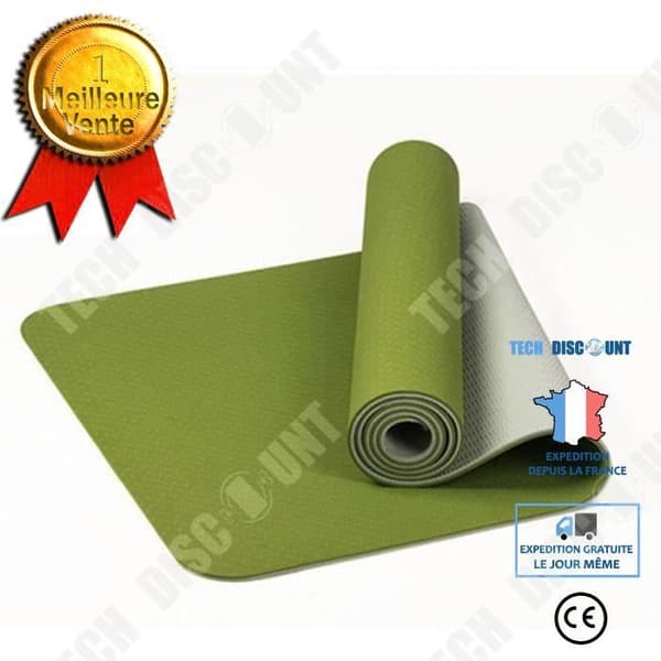 TD® 6mm Tvåfärgad Tpe Halkfri yogamatta Sportmatta Smaklös Hem Fitness Gymmatta 183X61Cm Ve