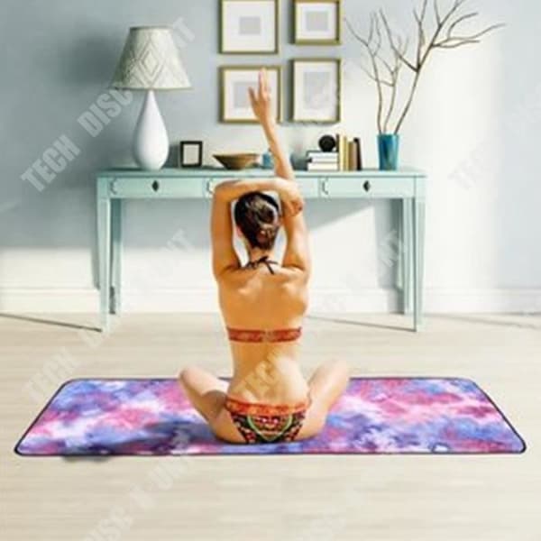 Halkfri grön yogamatta i mikrofiber - TEKNISK RABATT - 183cm x 61cm x 6mm - Barfota - Vikbar