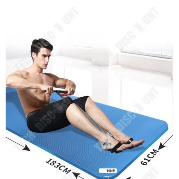 Fitnessgolvmatta - TD - Unisex - Blå - 183x61CMx10mm - NBR - Anti-halk