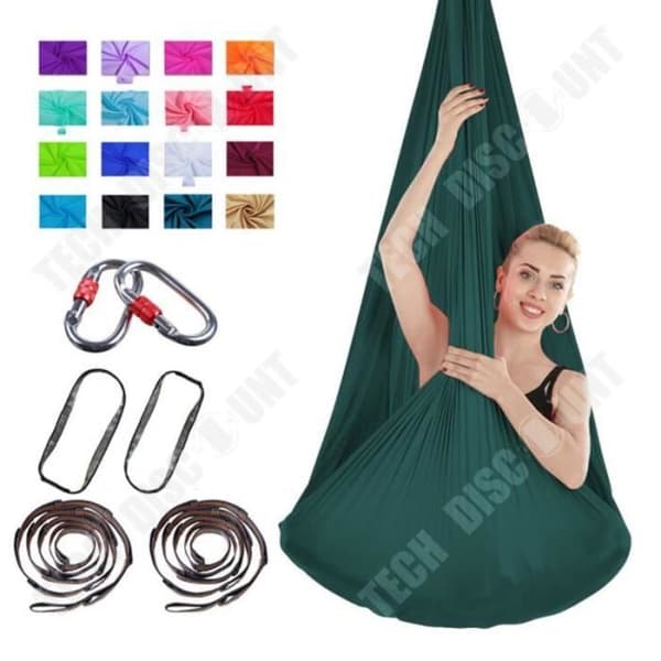 TD® Elastic Aerial Yoga Hängmatta, Inomhus Silk Anti-Gravity Yoga No Knot, inklusive ögla och rep