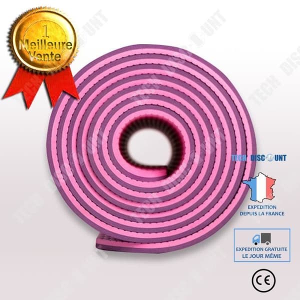 TECH RABATT Yogamatta - Smaklös - 183x61cm - Blå - Tjocklek 6mm - TPE